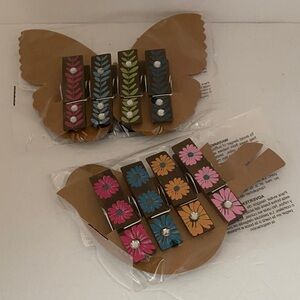 Michaels Lot of 2 Decorative Clothespins Wooden New